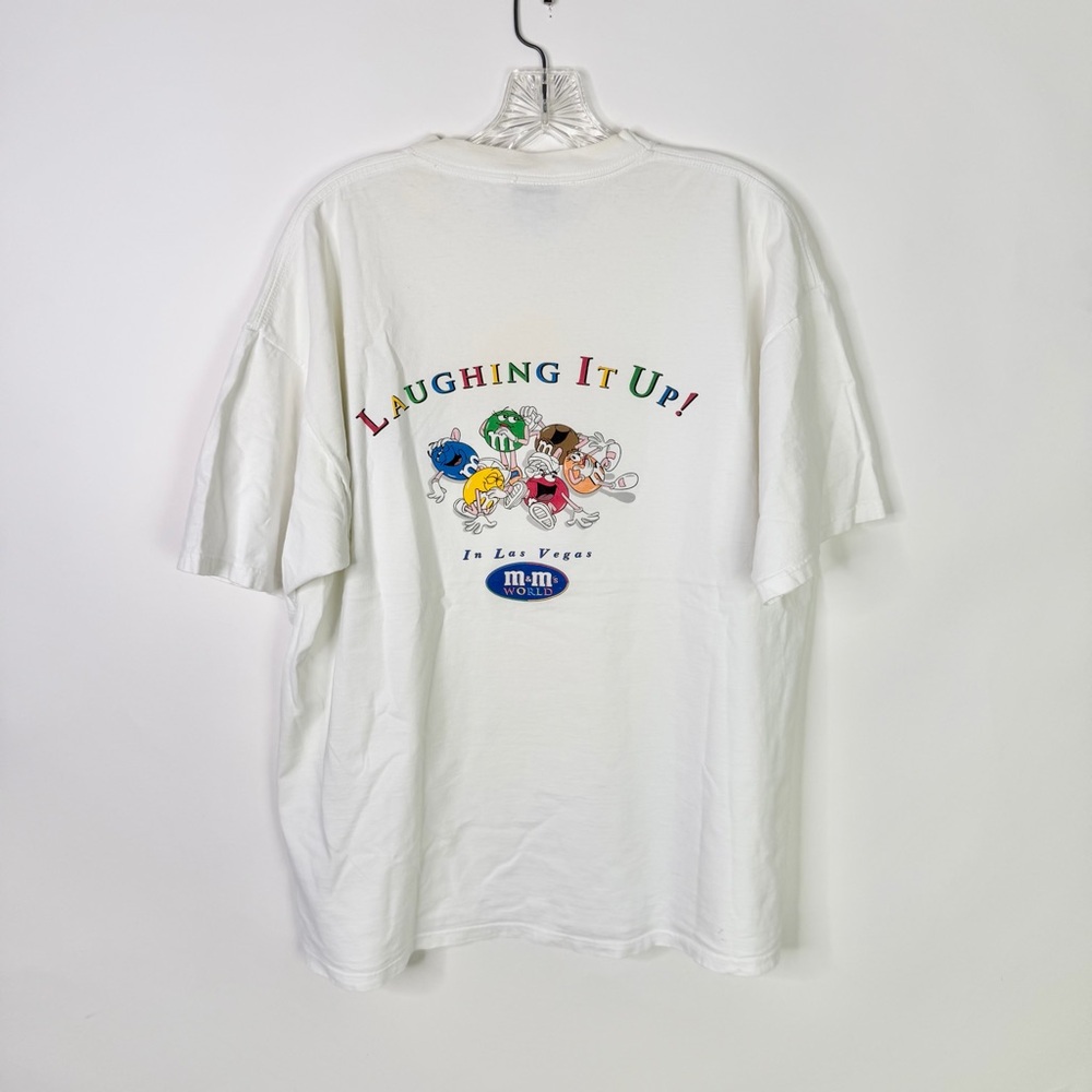 Vintage 90s M&Ms World Las Vegas T Shirt XL White Promo Candy Graphic Tee